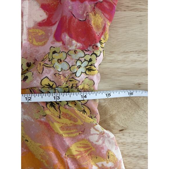 Free People Women's size Small Freddy Fit & Flare Multi Color Floral V Neck - Picture 5 of 10